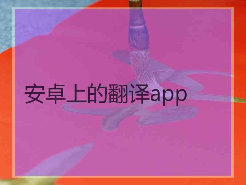 安卓上的翻译app