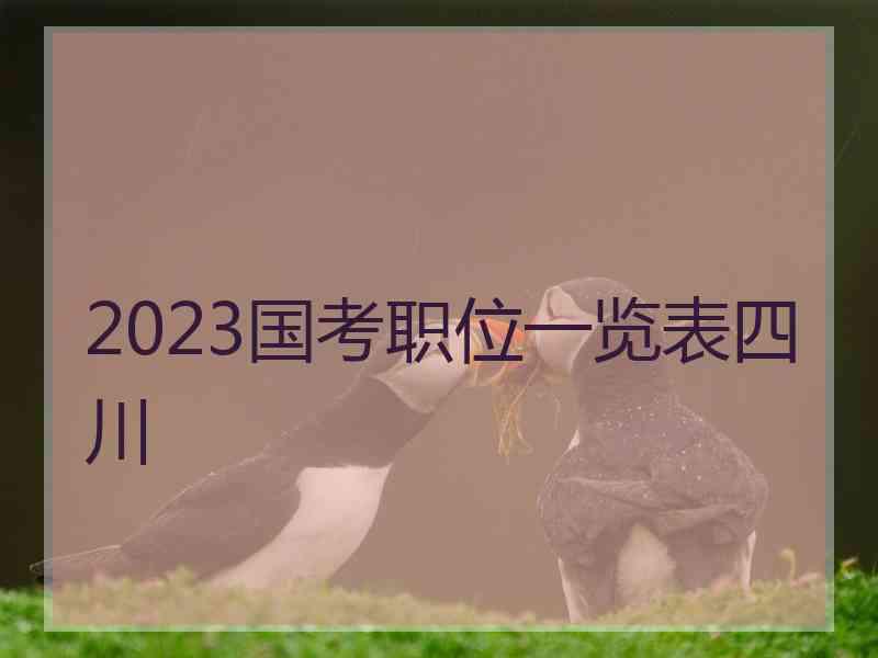 2023国考职位一览表四川