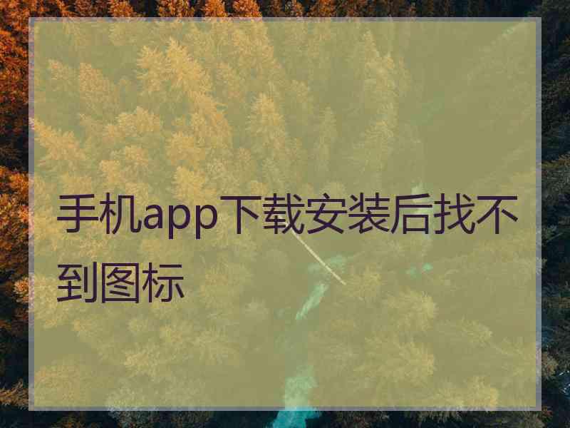 手机app下载安装后找不到图标