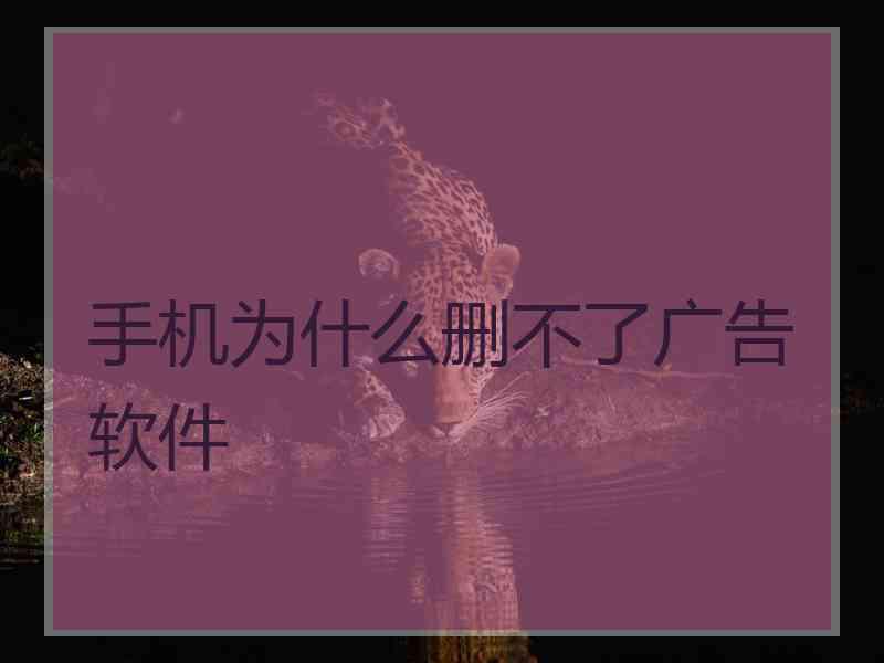 手机为什么删不了广告软件