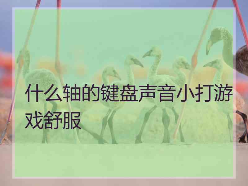 什么轴的键盘声音小打游戏舒服