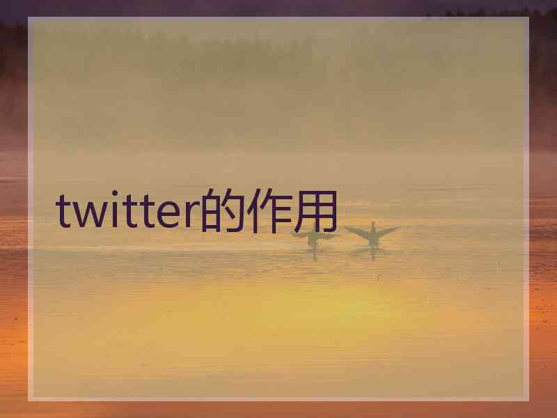 twitter的作用