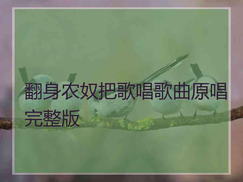 翻身农奴把歌唱歌曲原唱完整版