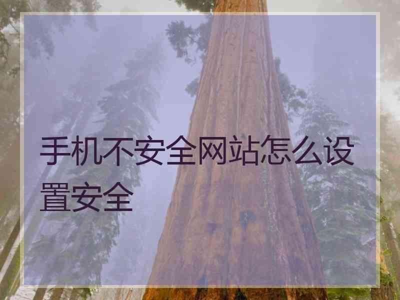 手机不安全网站怎么设置安全