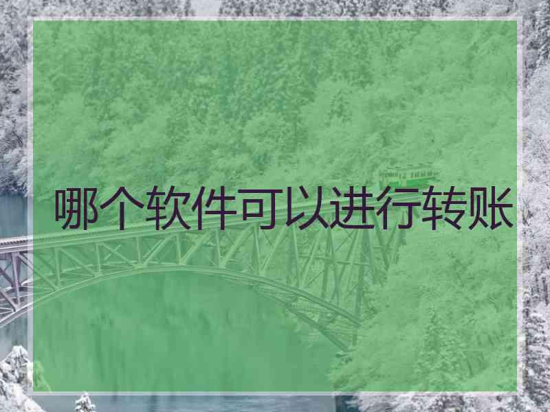 哪个软件可以进行转账