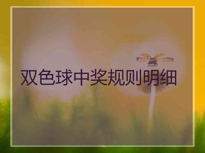双色球中奖规则明细