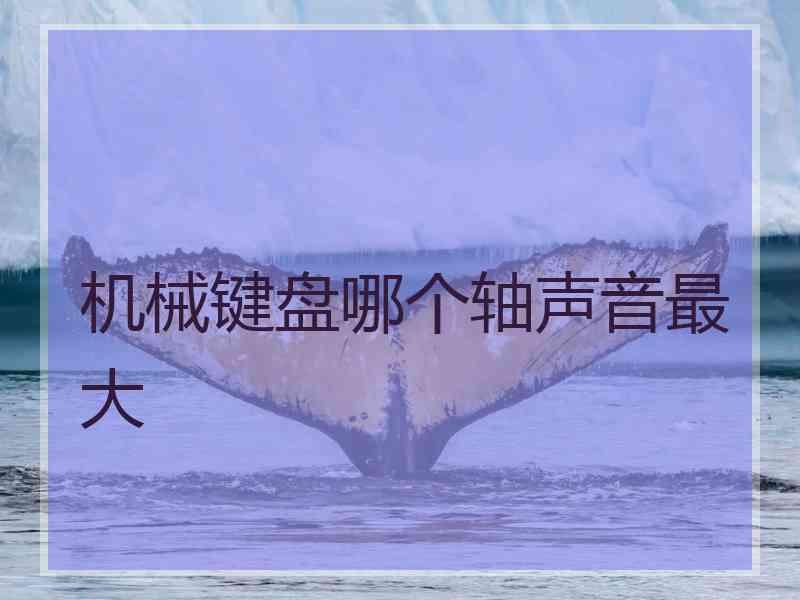 机械键盘哪个轴声音最大