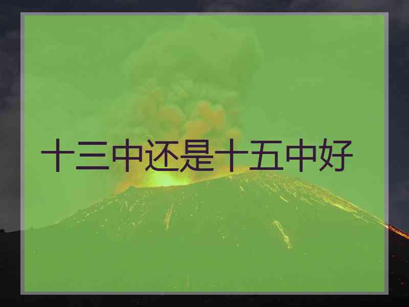 十三中还是十五中好