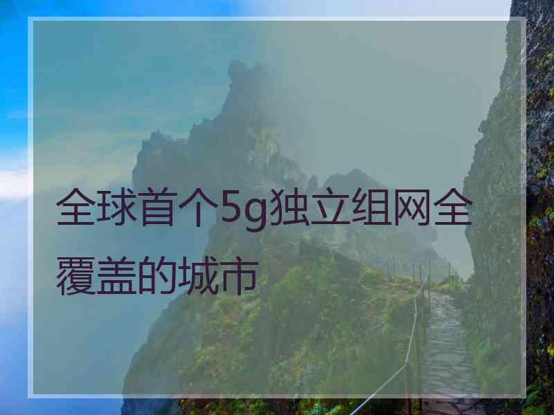 全球首个5g独立组网全覆盖的城市