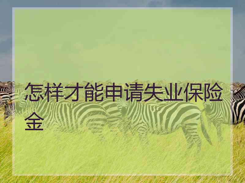 怎样才能申请失业保险金