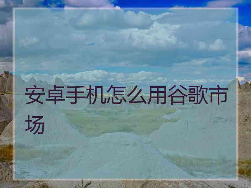 安卓手机怎么用谷歌市场