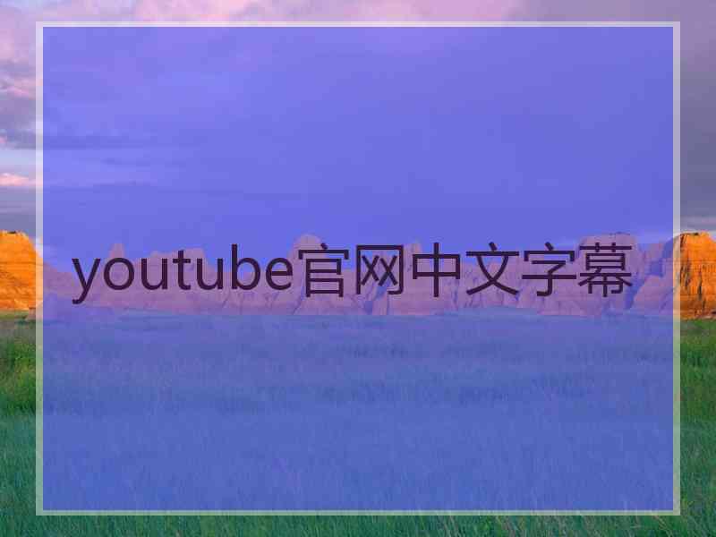 youtube官网中文字幕