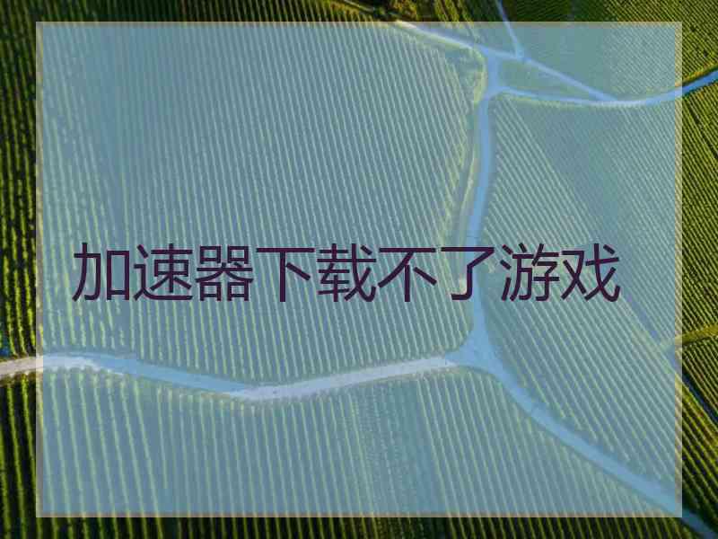 加速器下载不了游戏