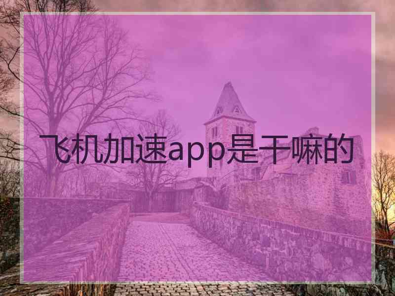 飞机加速app是干嘛的