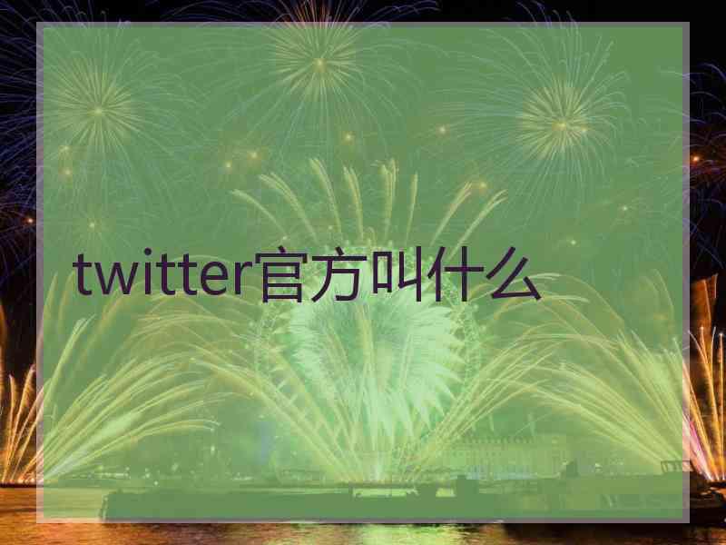 twitter官方叫什么