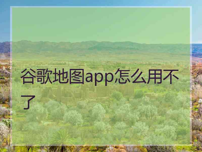 谷歌地图app怎么用不了