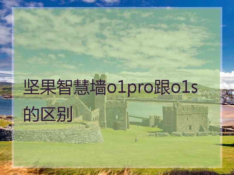 坚果智慧墙o1pro跟o1s的区别