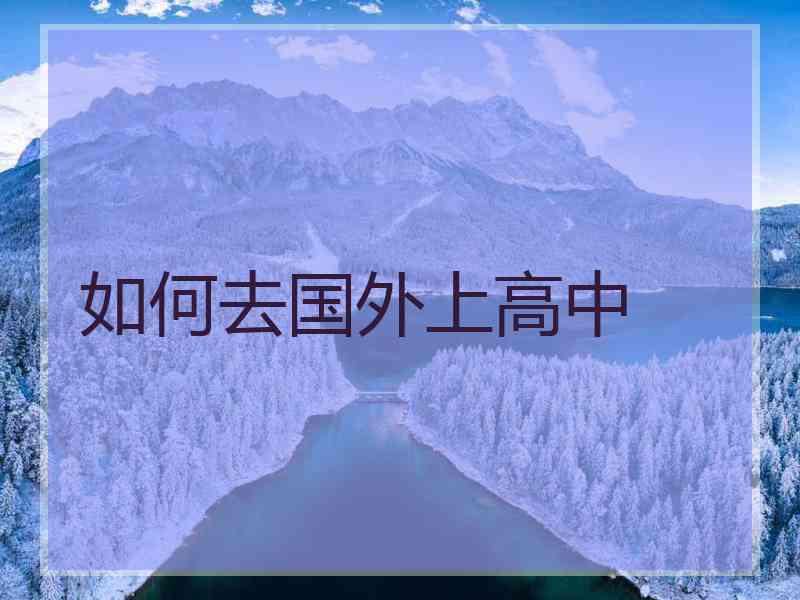 如何去国外上高中