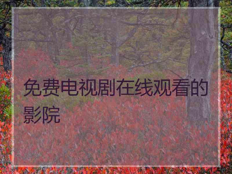 免费电视剧在线观看的影院