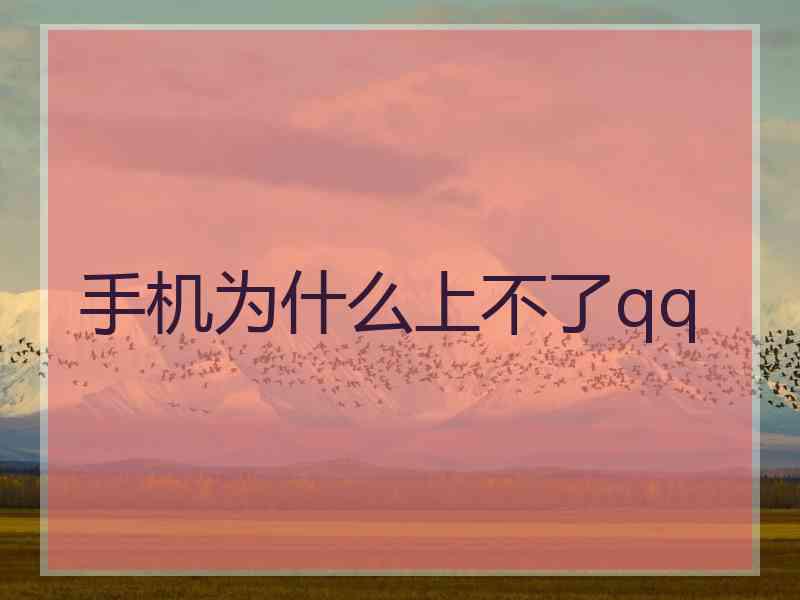 手机为什么上不了qq