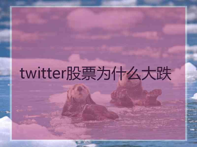 twitter股票为什么大跌