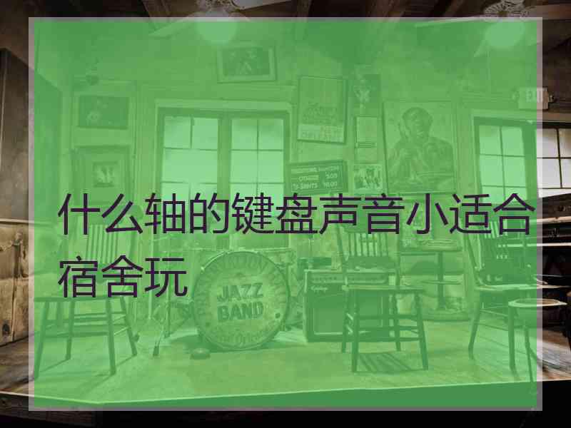 什么轴的键盘声音小适合宿舍玩