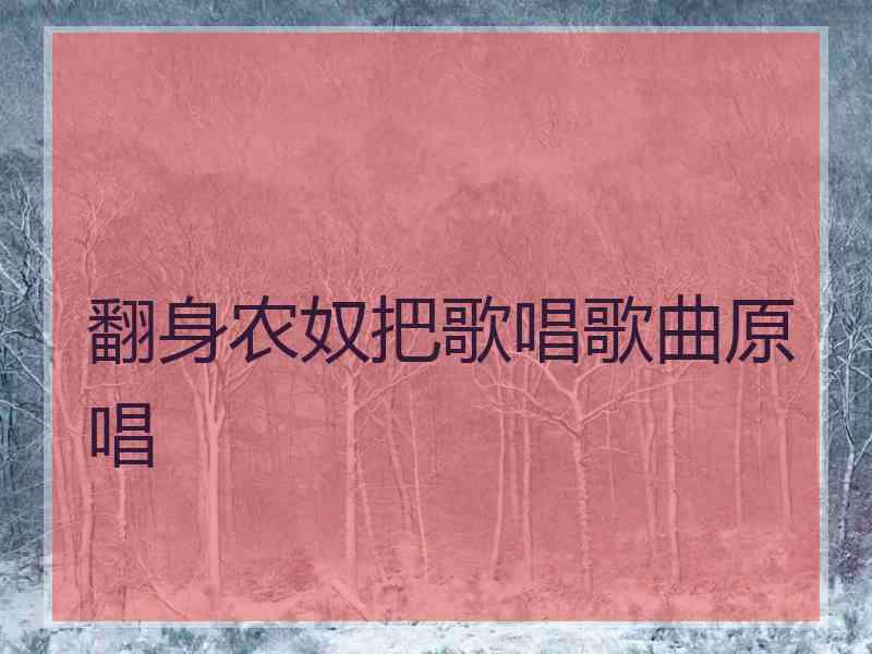 翻身农奴把歌唱歌曲原唱