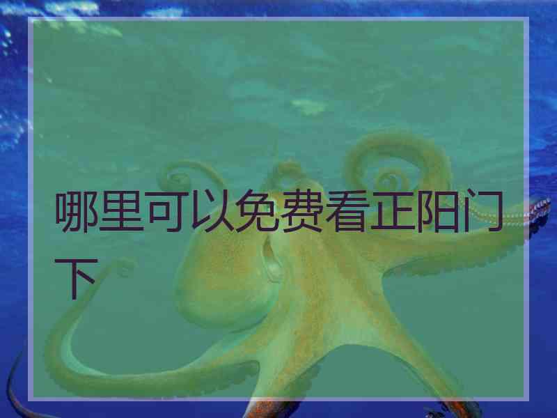 哪里可以免费看正阳门下