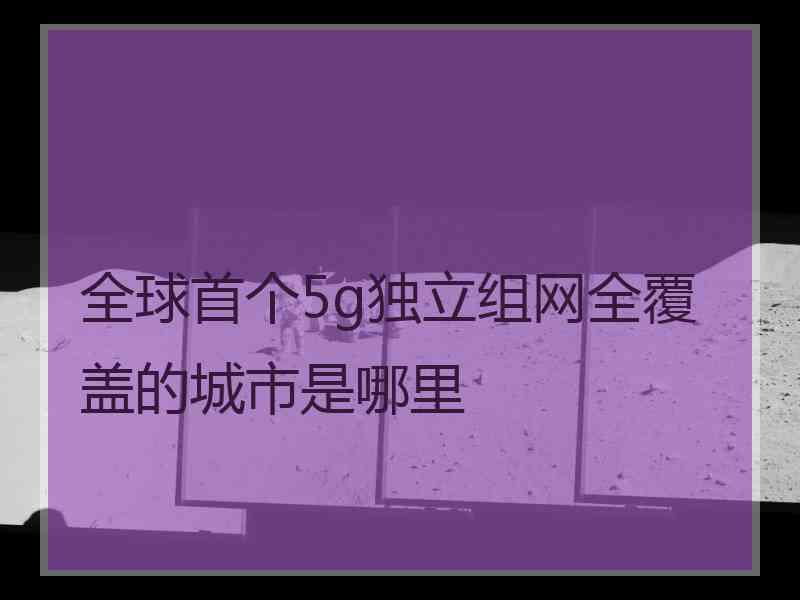 全球首个5g独立组网全覆盖的城市是哪里
