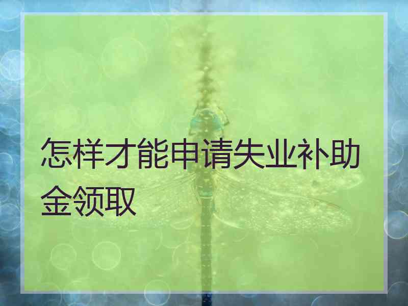 怎样才能申请失业补助金领取