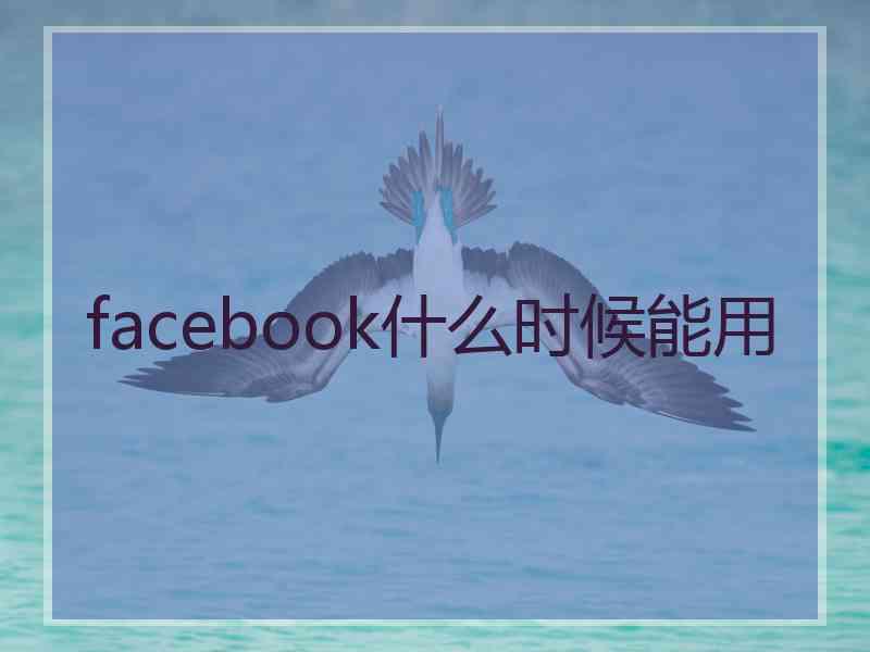 facebook什么时候能用