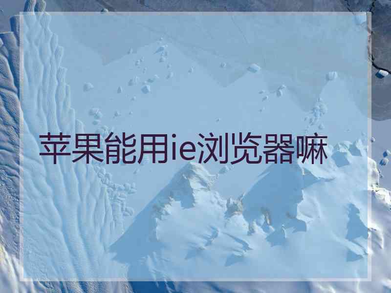 苹果能用ie浏览器嘛