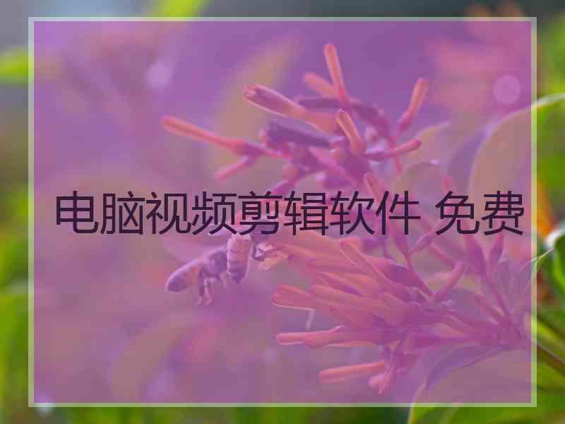 电脑视频剪辑软件 免费