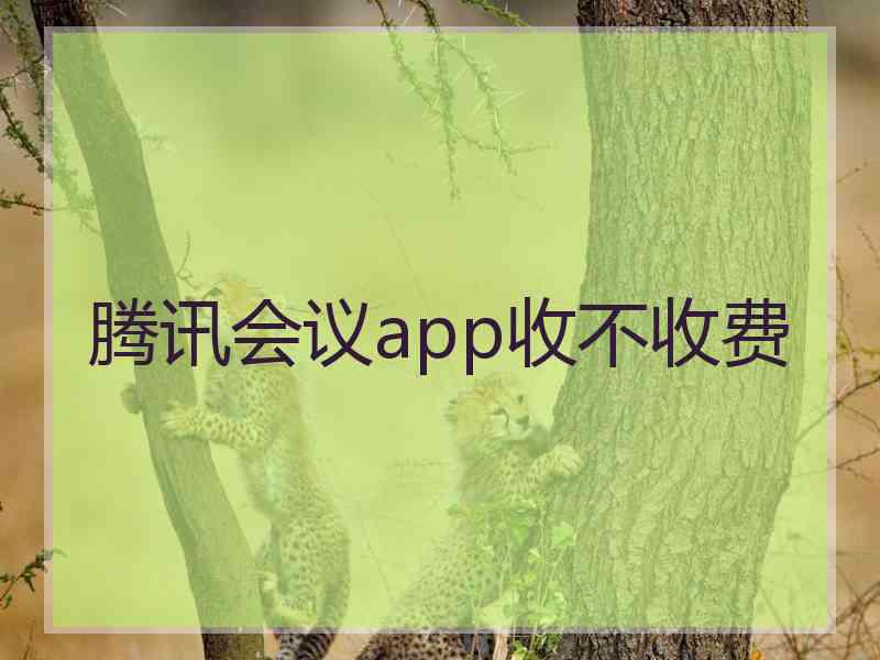 腾讯会议app收不收费