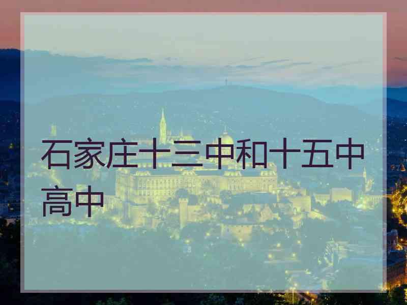 石家庄十三中和十五中高中