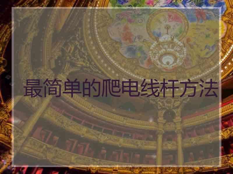 最简单的爬电线杆方法