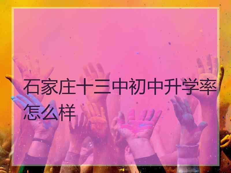 石家庄十三中初中升学率怎么样