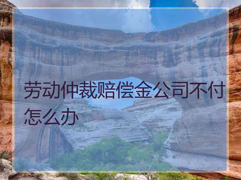 劳动仲裁赔偿金公司不付怎么办