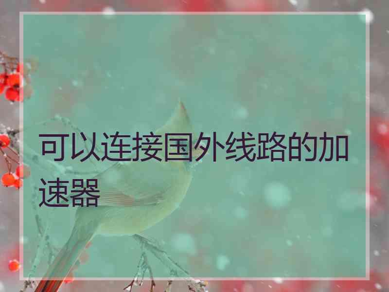可以连接国外线路的加速器