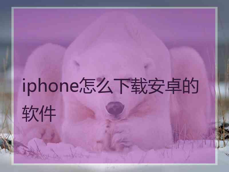 iphone怎么下载安卓的软件