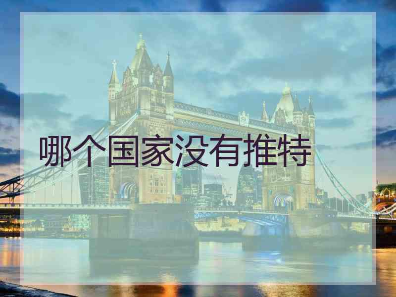哪个国家没有推特