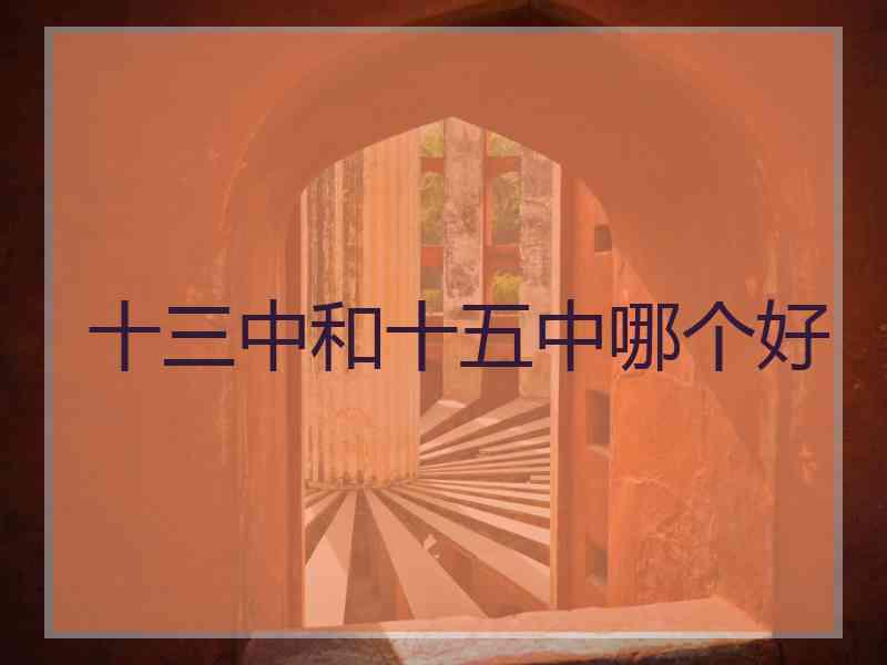 十三中和十五中哪个好