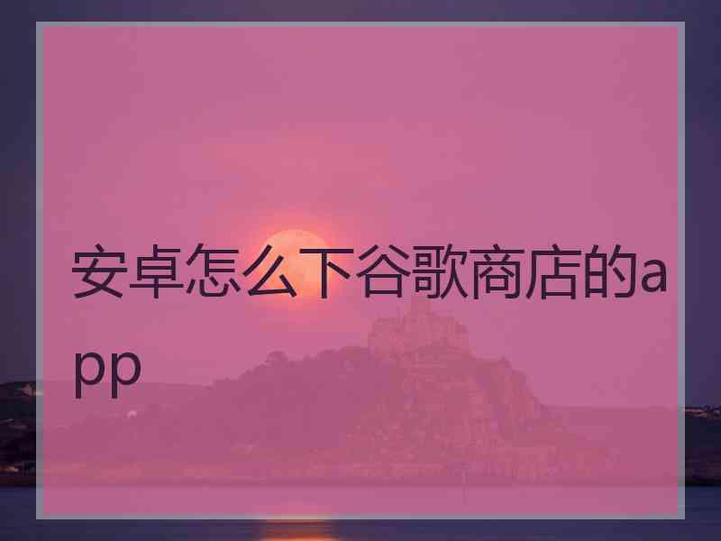 安卓怎么下谷歌商店的app