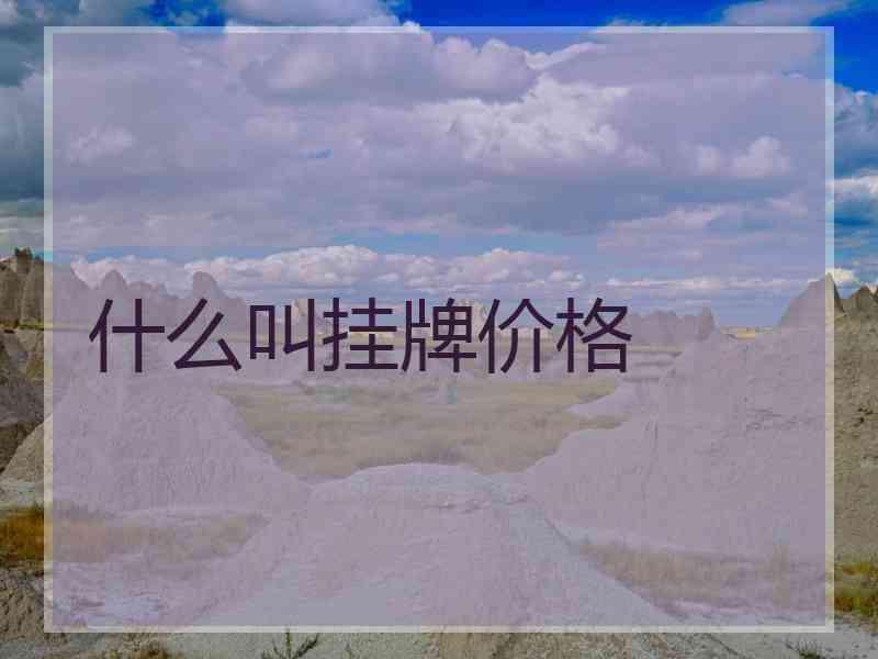 什么叫挂牌价格