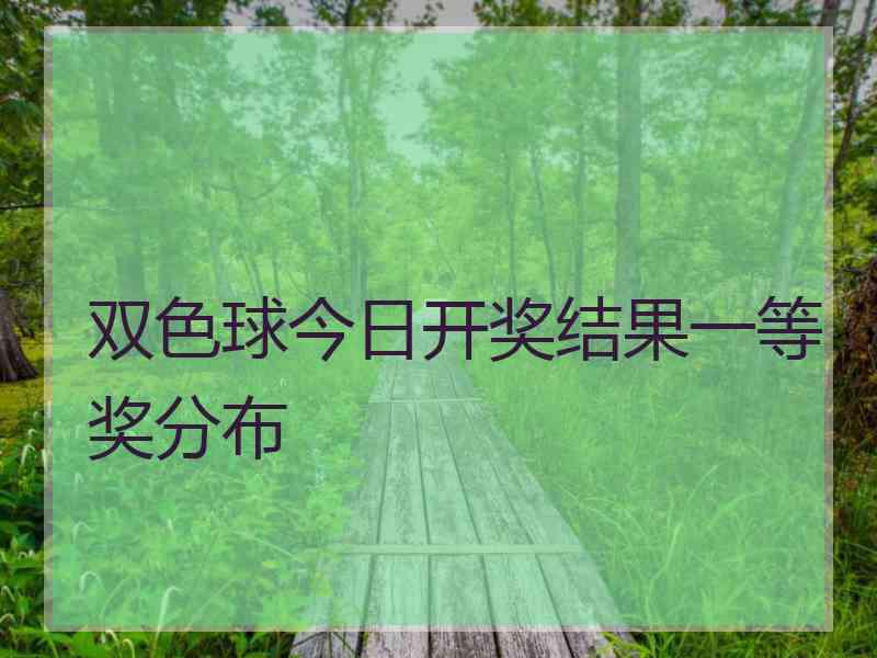 双色球今日开奖结果一等奖分布