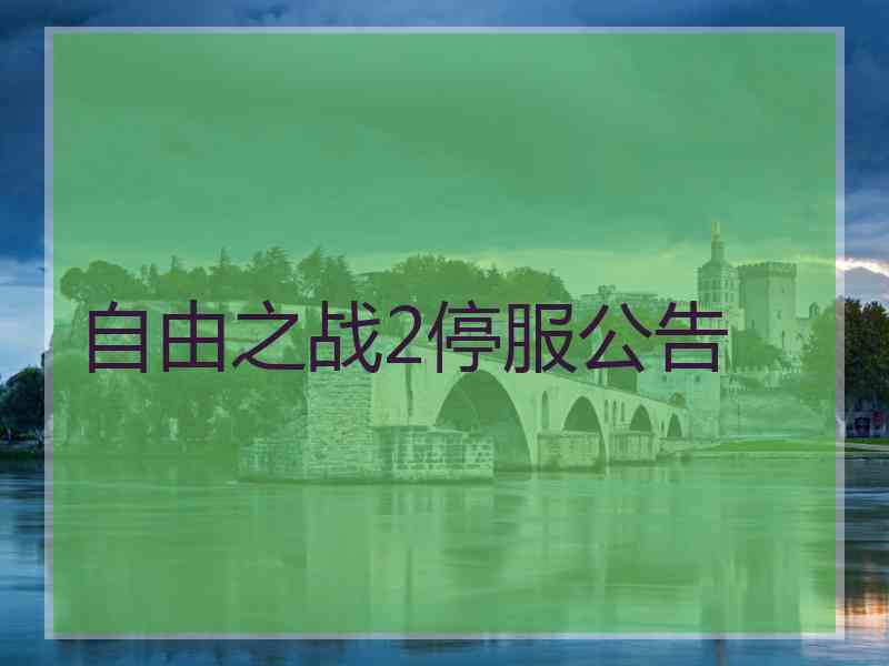 自由之战2停服公告
