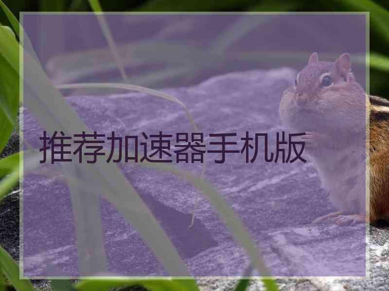 推荐加速器手机版