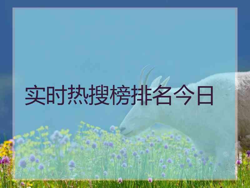 实时热搜榜排名今日
