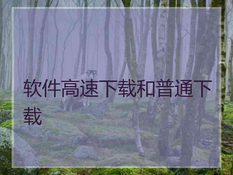 软件高速下载和普通下载