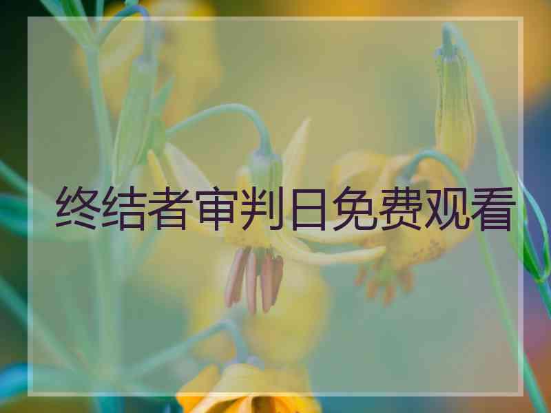 终结者审判日免费观看